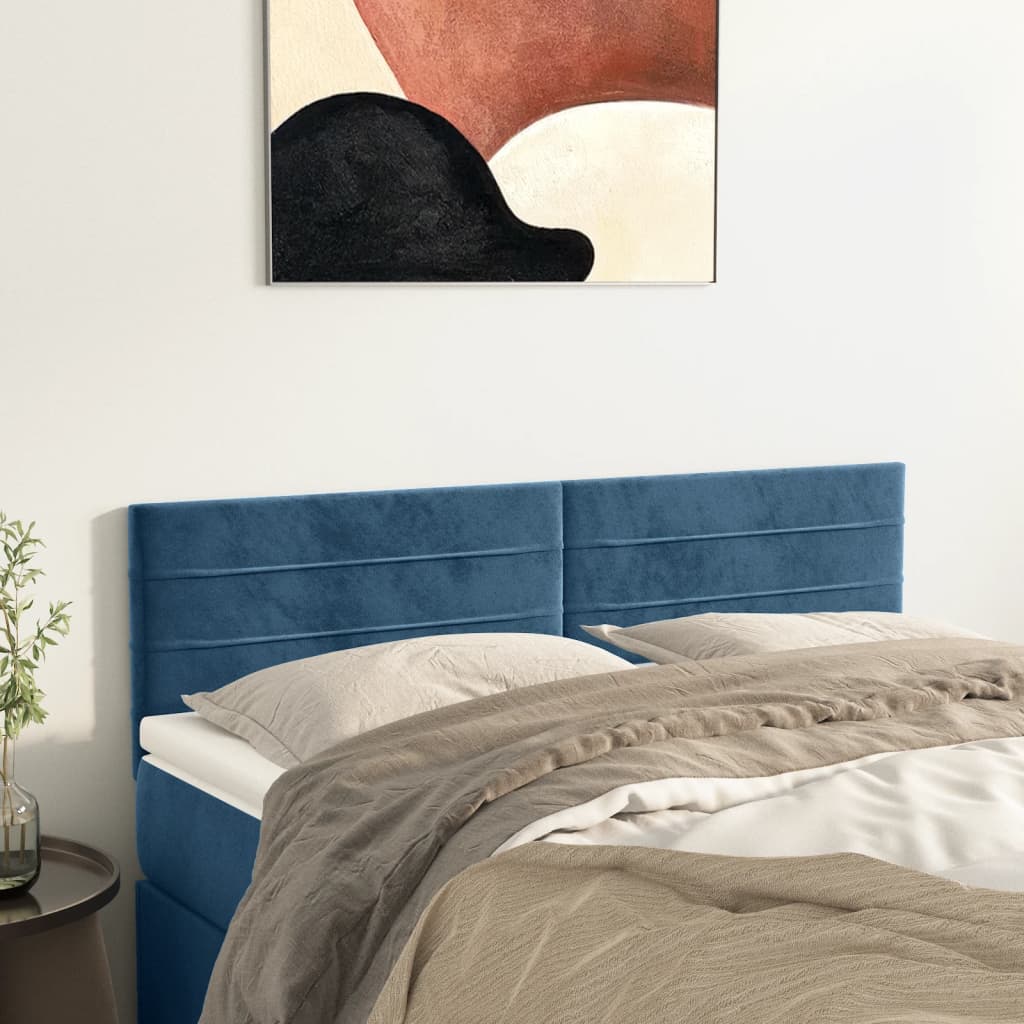 Têtes de lit 2 pcs Bleu foncé 72x5x78/88 cm Velours Têtes et pieds de lit vidaXL   