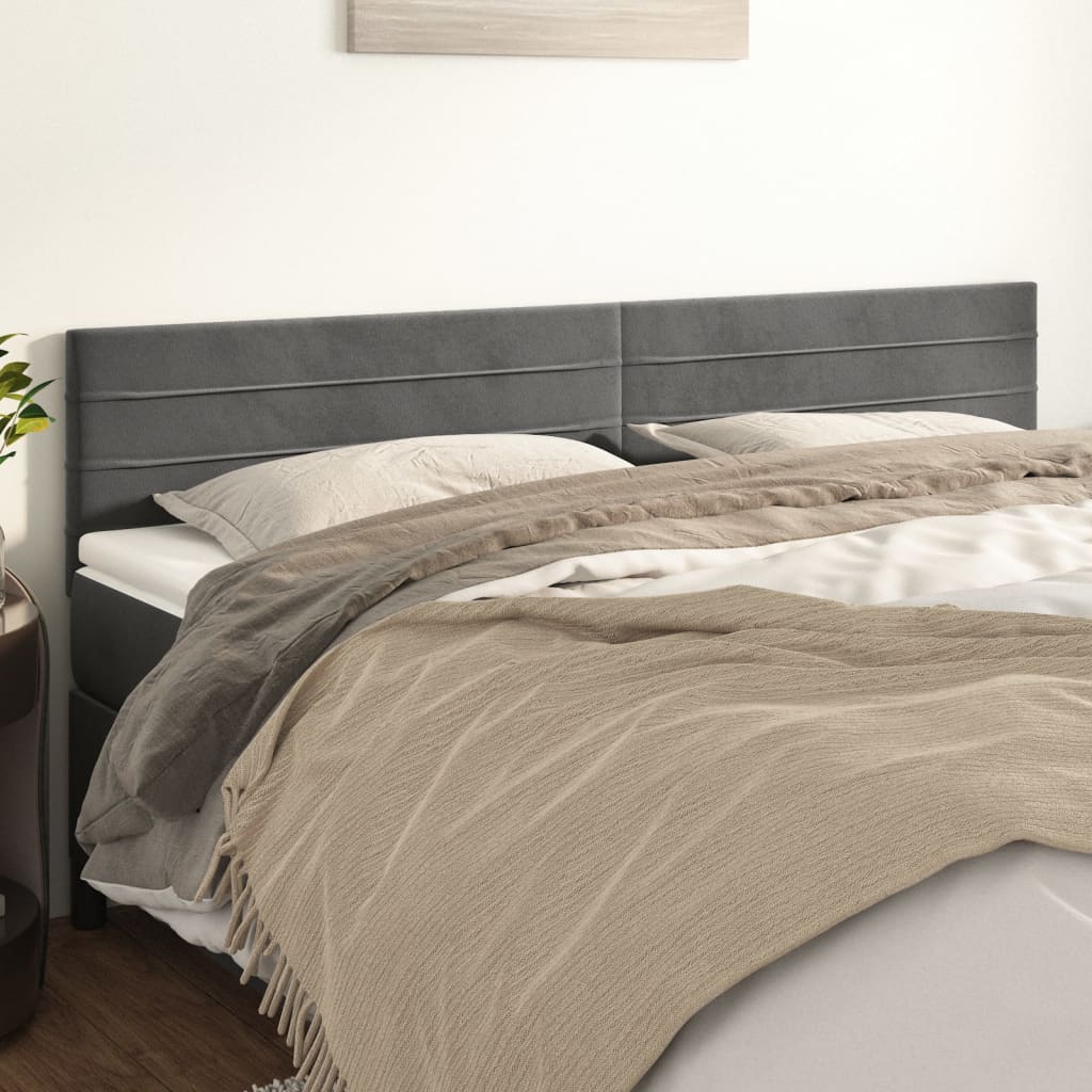 Têtes de lit 2 pcs Gris foncé 80x5x78/88 cm Velours Têtes et pieds de lit vidaXL   