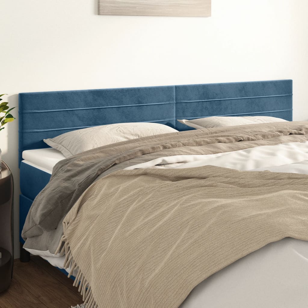 Têtes de lit 2 pcs Bleu foncé 80x5x78/88 cm Velours Têtes et pieds de lit vidaXL   