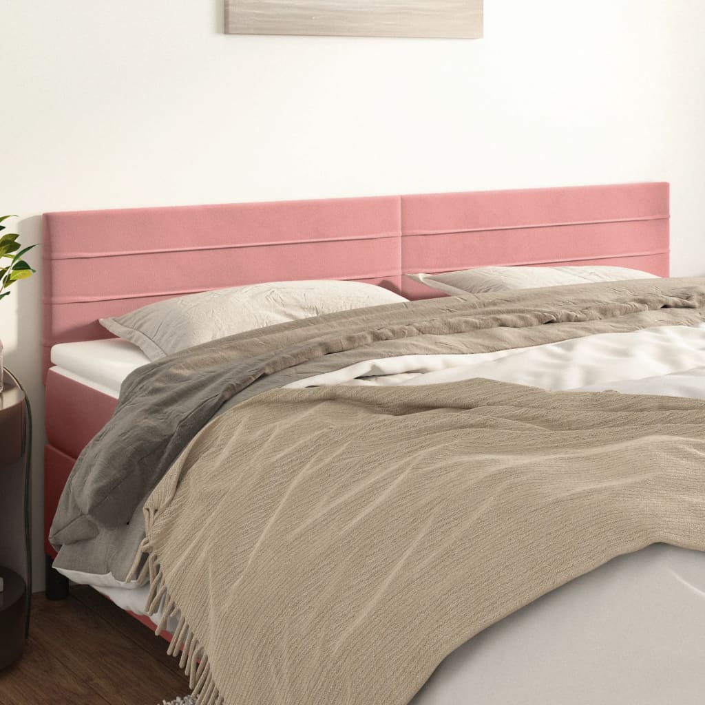 Têtes de lit 2 pcs Rose 80x5x78/88 cm Velours Têtes et pieds de lit vidaXL   