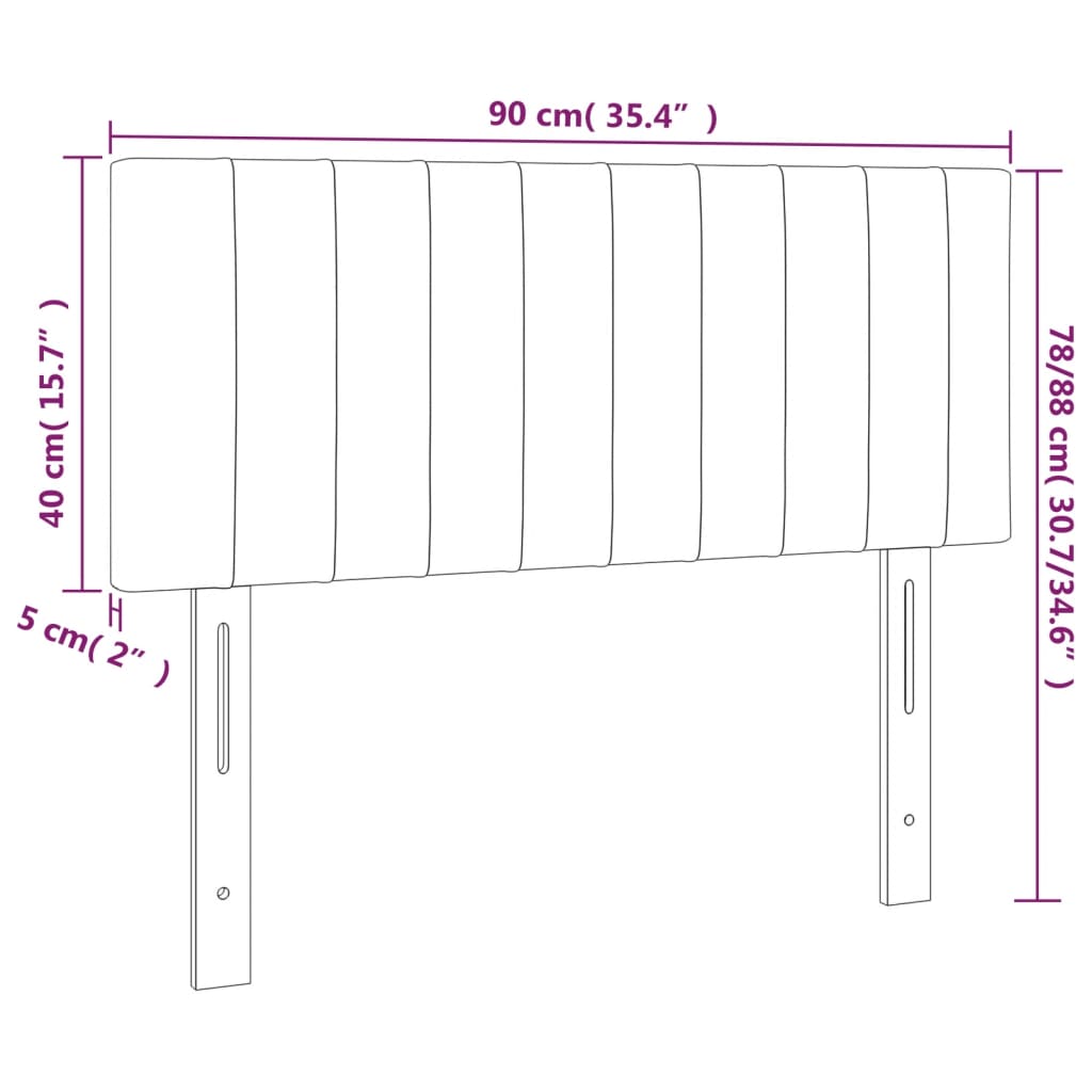 Tête de lit Noir 90x5x78/88 cm Tissu Têtes et pieds de lit vidaXL   