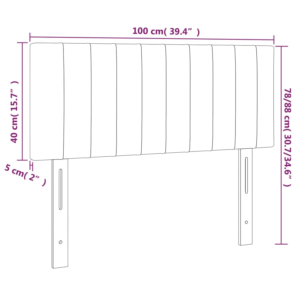 Tête de lit Noir 100x5x78/88 cm Tissu Têtes et pieds de lit vidaXL   