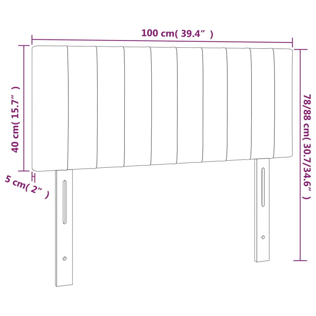 Tête de lit Vert foncé 100x5x78/88 cm Velours Têtes et pieds de lit vidaXL   