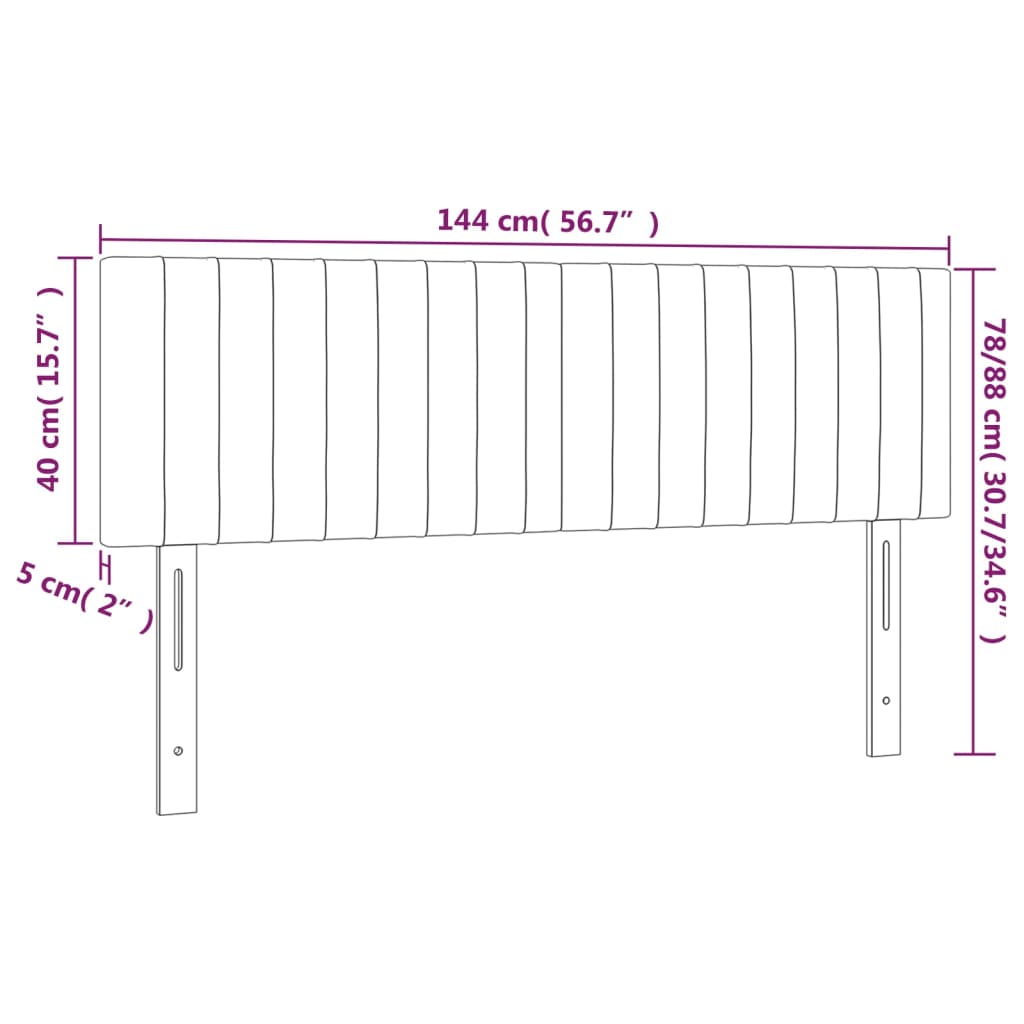 Têtes de lit 2 pcs Gris clair 72x5x78/88 cm Tissu Têtes et pieds de lit vidaXL   