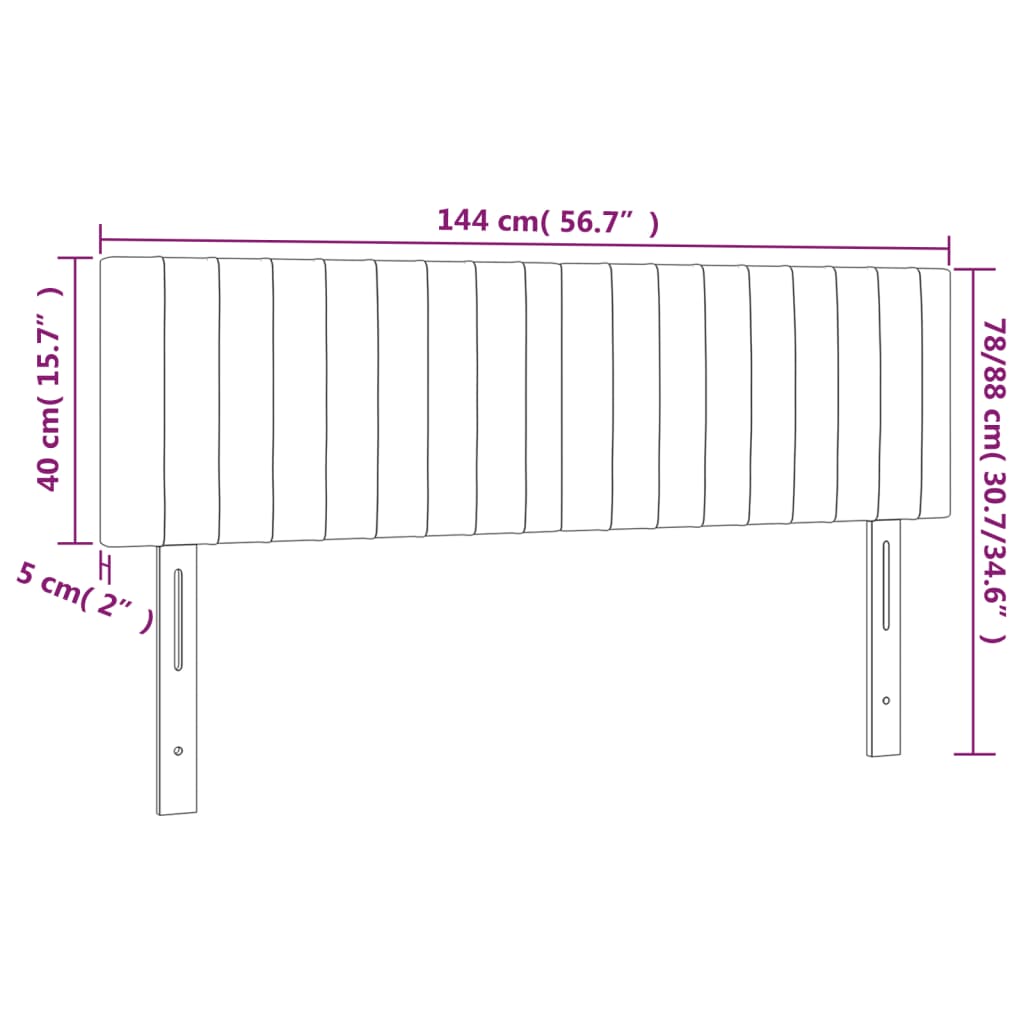 Têtes de lit 2 pcs Gris clair 72x5x78/88 cm Velours Têtes et pieds de lit vidaXL   