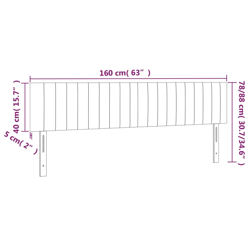 Têtes de lit 2 pcs Gris clair 80x5x78/88 cm Tissu Têtes et pieds de lit vidaXL   