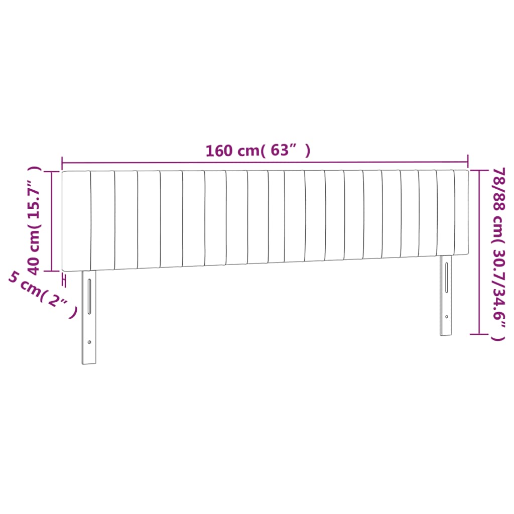 Têtes de lit 2 pcs Taupe 80x5x78/88 cm Tissu Têtes et pieds de lit vidaXL   