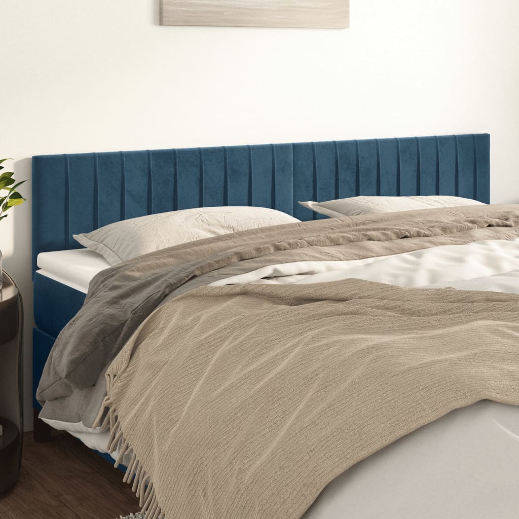 Têtes de lit 2 pcs Bleu foncé 80x5x78/88 cm Velours Têtes et pieds de lit vidaXL   