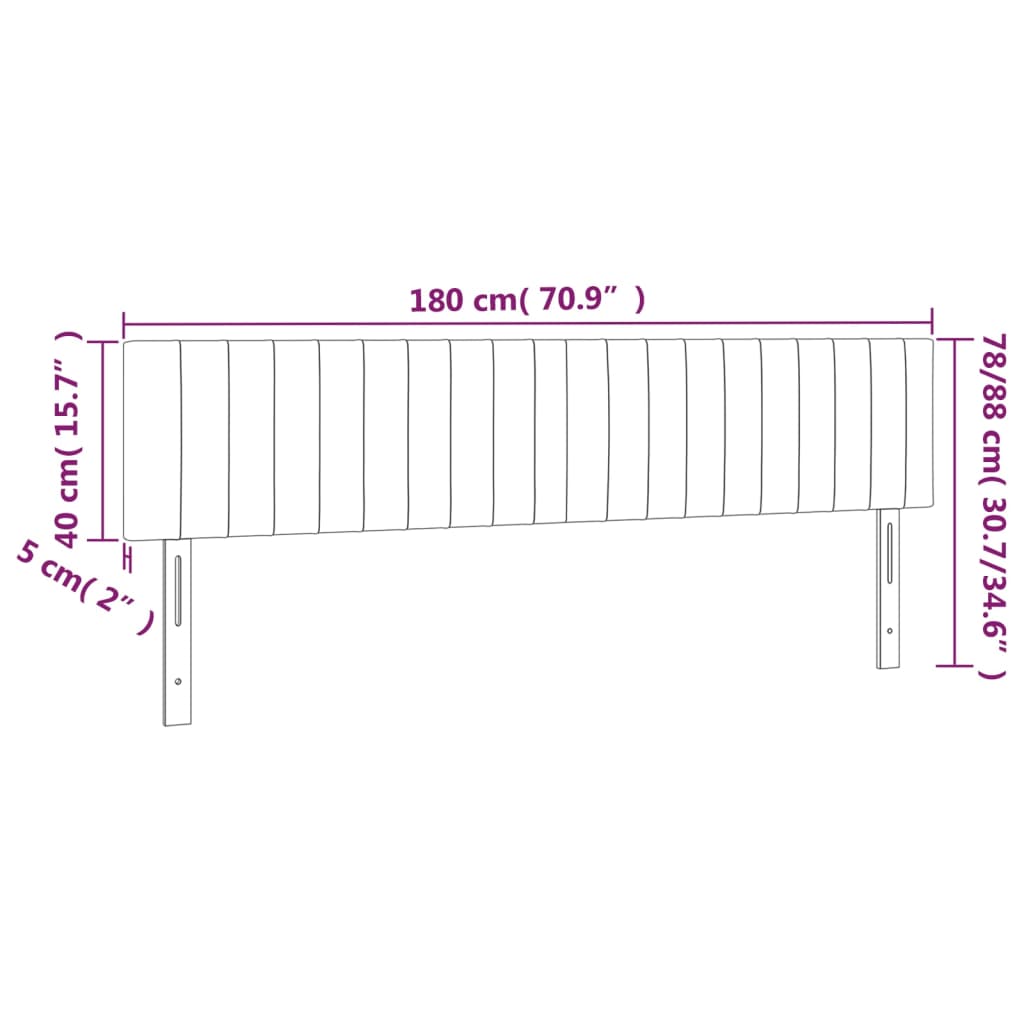 Têtes de lit 2 pcs Gris foncé 90x5x78/88 cm Velours Têtes et pieds de lit vidaXL   