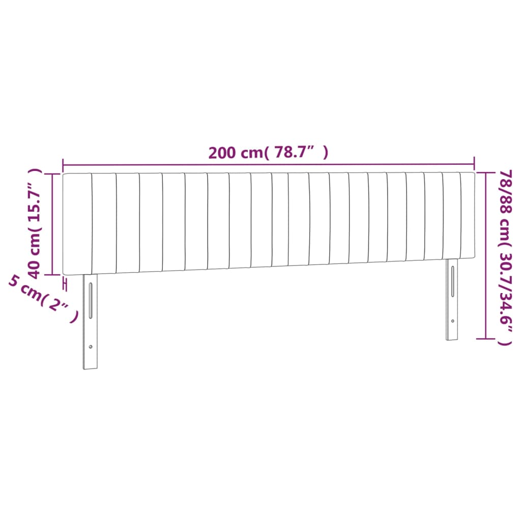 Têtes de lit 2 pcs Gris clair 100x5x78/88 cm Tissu Têtes et pieds de lit vidaXL   