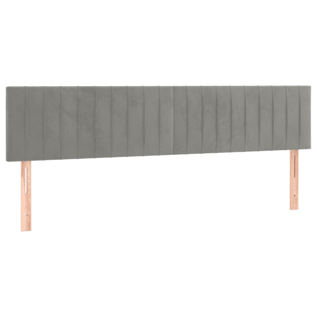 Têtes de lit 2 pcs Gris clair 100x5x78/88 cm Velours Têtes et pieds de lit vidaXL   