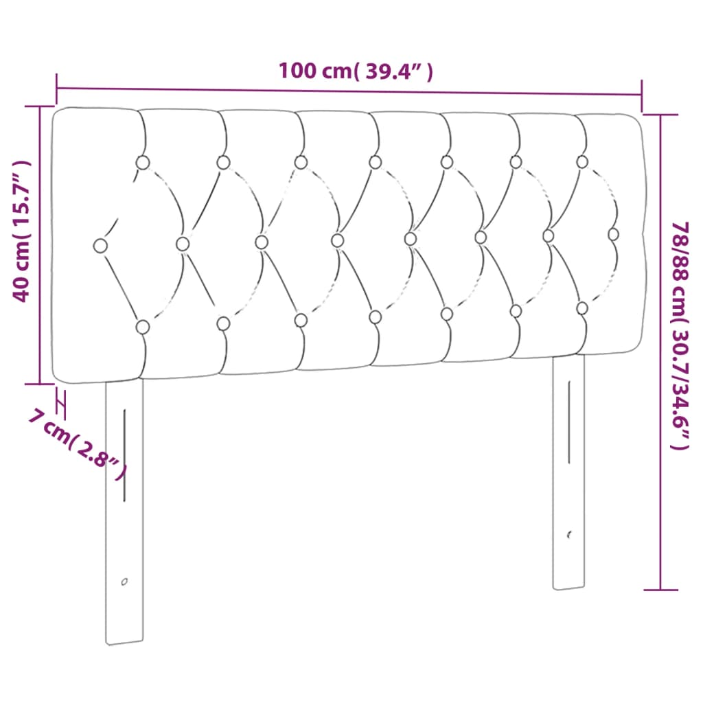 Tête de lit Taupe 100x7x78/88 cm Tissu Têtes et pieds de lit vidaXL   