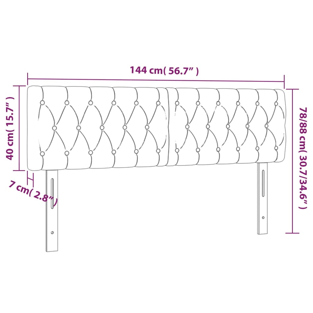 Têtes de lit 2 pcs Gris clair 72x7x78/88 cm Tissu Têtes et pieds de lit vidaXL   