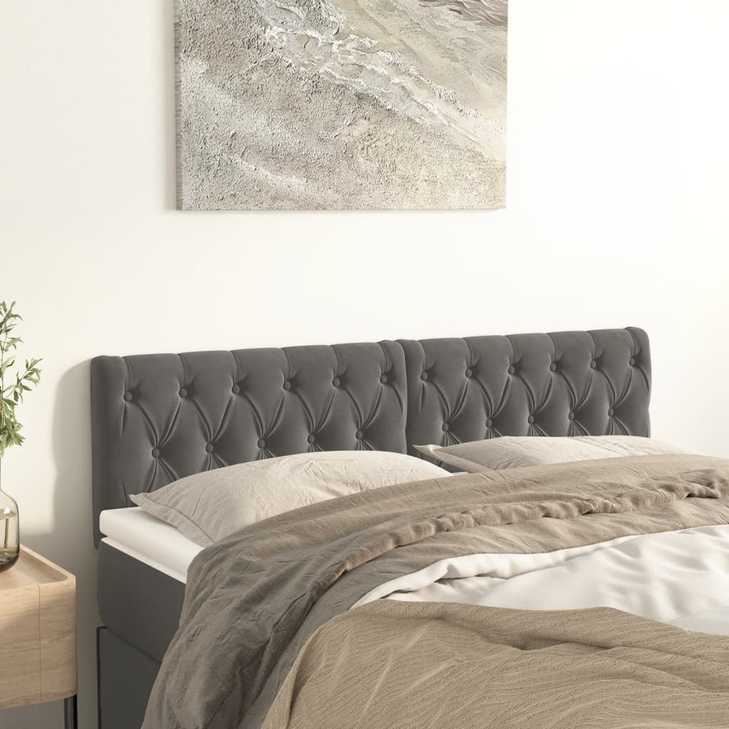 Image Têtes de lit 2 pcs Gris foncé 72x7x78/888 cm Velours | Xios Store SNC vidaXL Xios Store SNC