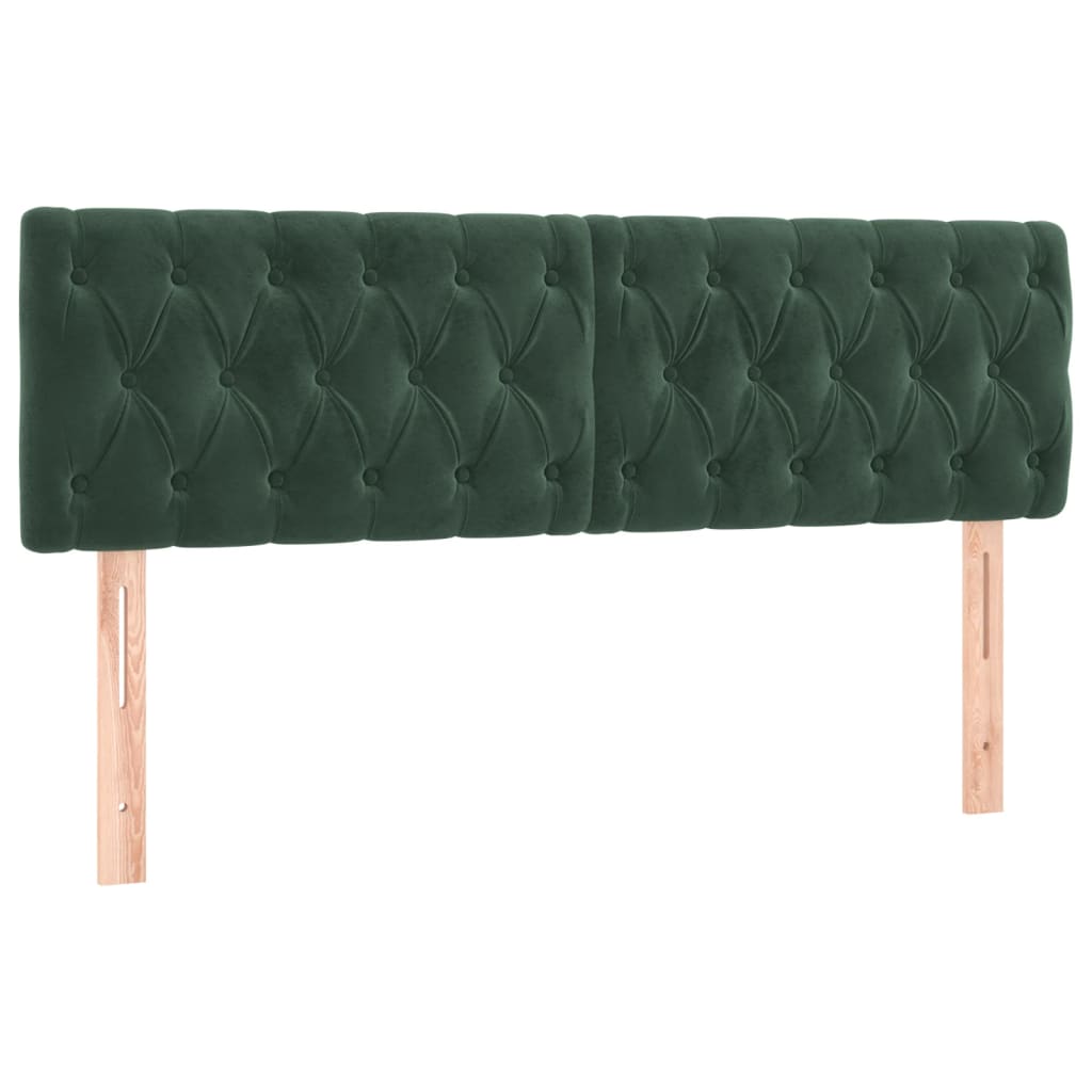 Têtes de lit 2 pcs Vert foncé 72x7x78/88 cm Velours Têtes et pieds de lit vidaXL   