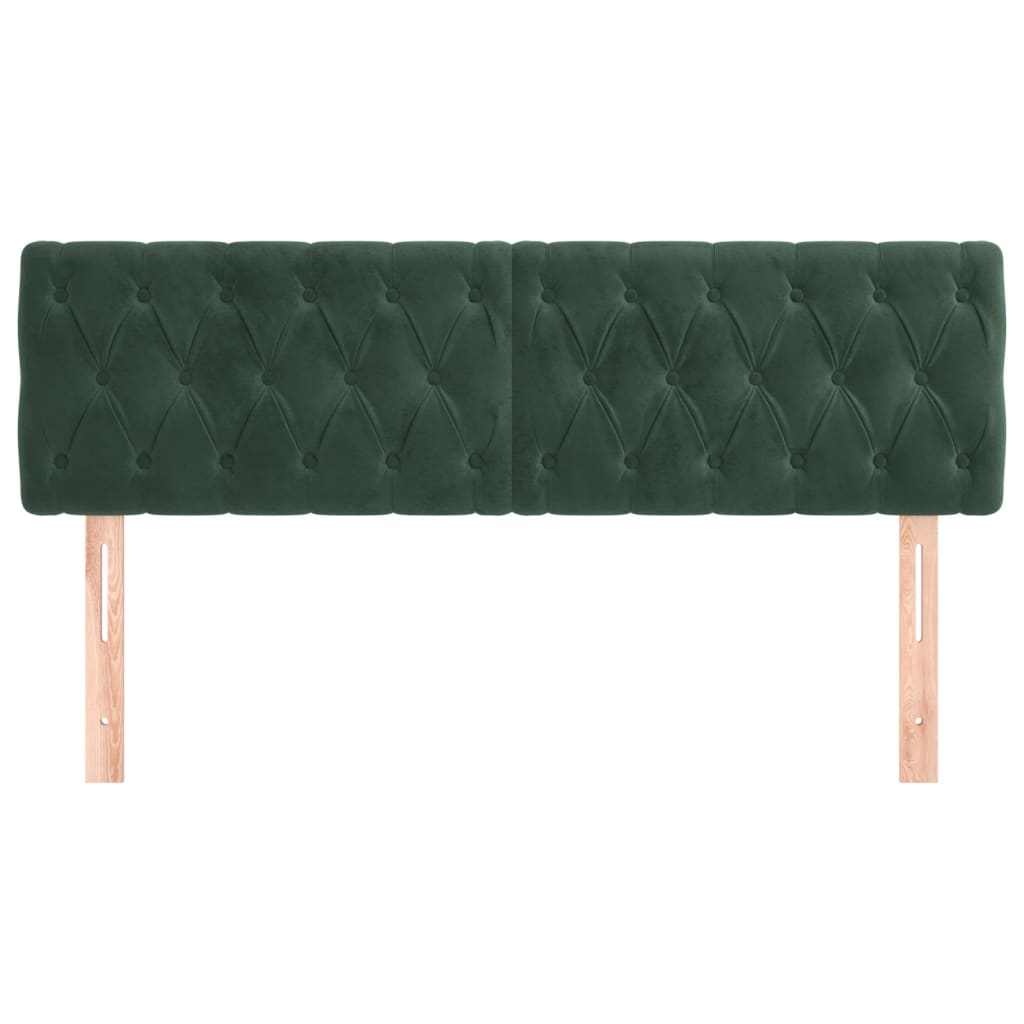 Têtes de lit 2 pcs Vert foncé 72x7x78/88 cm Velours Têtes et pieds de lit vidaXL   