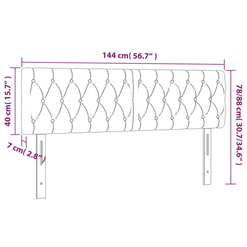 Têtes de lit 2 pcs Vert foncé 72x7x78/88 cm Velours Têtes et pieds de lit vidaXL   