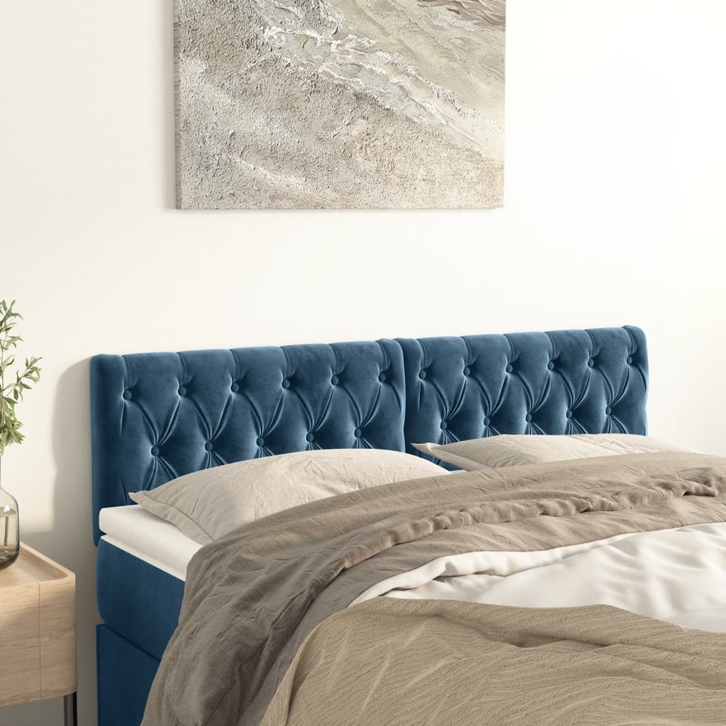 Têtes de lit 2 pcs Bleu foncé 80x7x78/88 cm Velours Têtes et pieds de lit vidaXL   