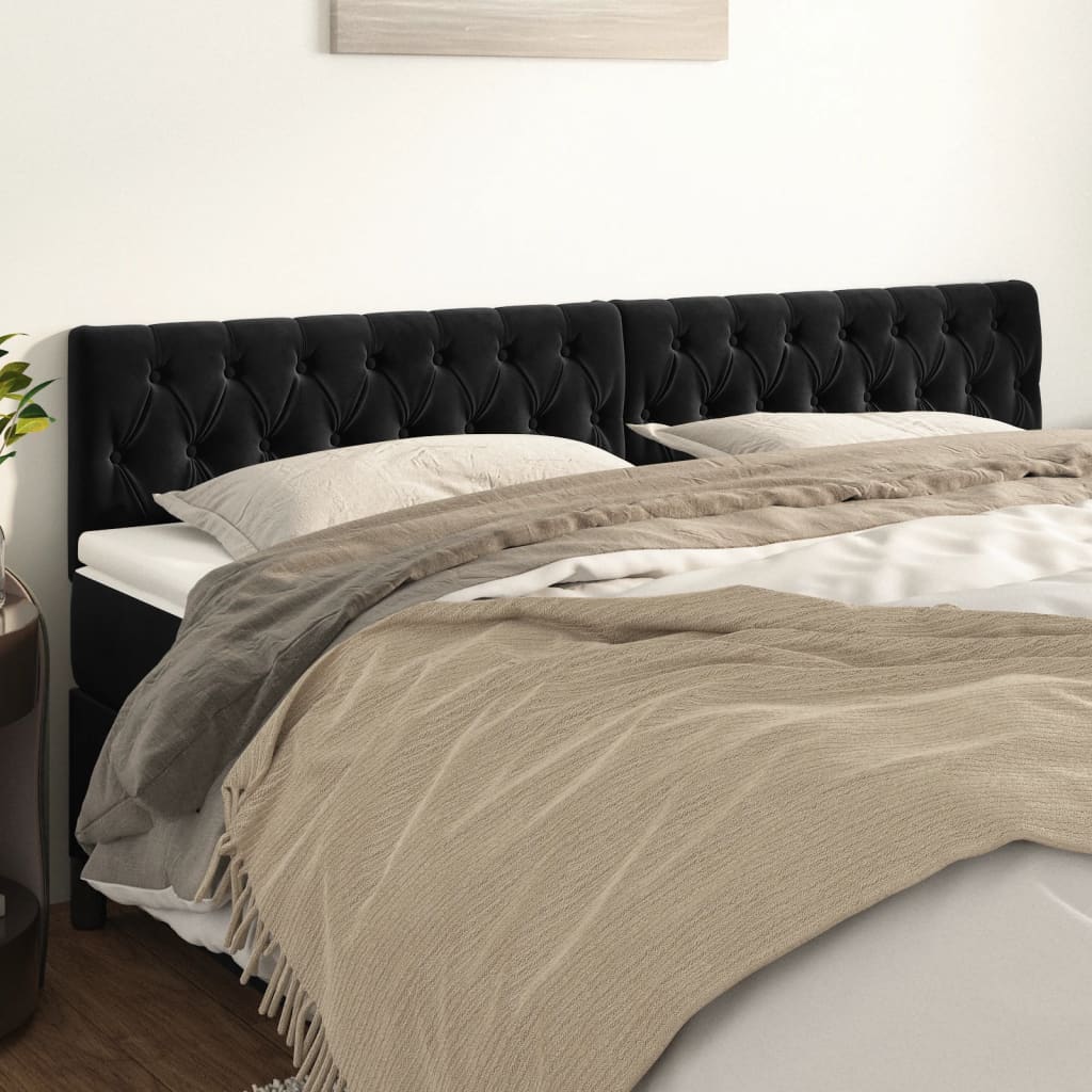 Têtes de lit 2 pcs Noir 90x7x78/88 cm Velours Têtes et pieds de lit vidaXL   