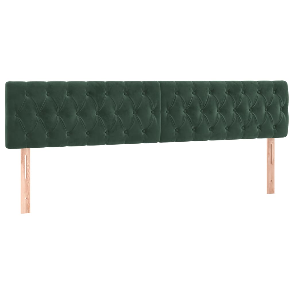 Têtes de lit 2 pcs Vert foncé 90x7x78/88 cm Velours Têtes et pieds de lit vidaXL   