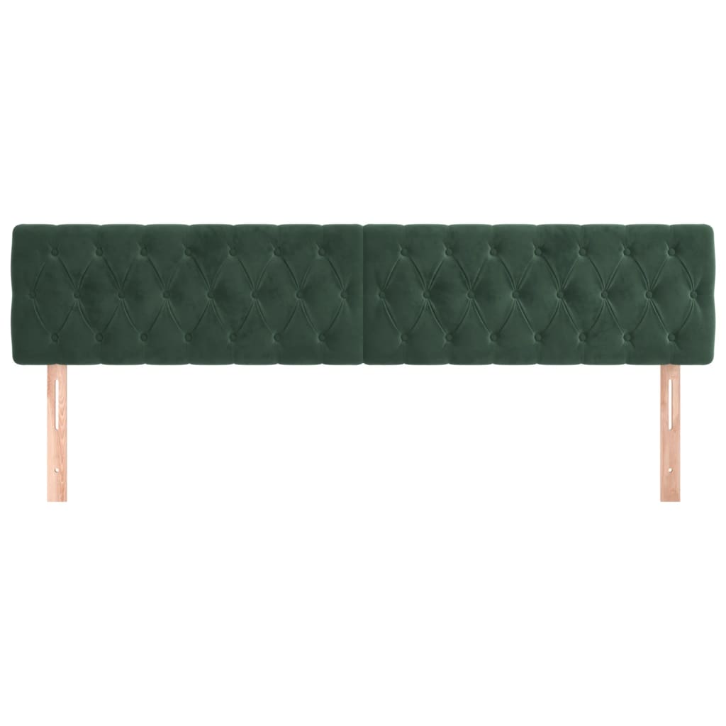 Têtes de lit 2 pcs Vert foncé 90x7x78/88 cm Velours Têtes et pieds de lit vidaXL   