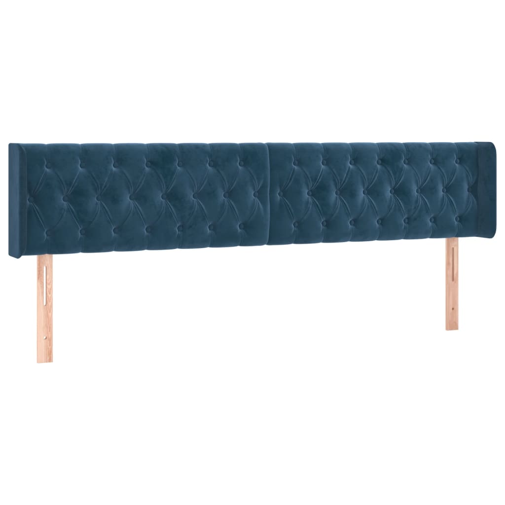 Têtes de lit 2 pcs Bleu foncé 90x7x78/88 cm Velours Têtes et pieds de lit vidaXL   