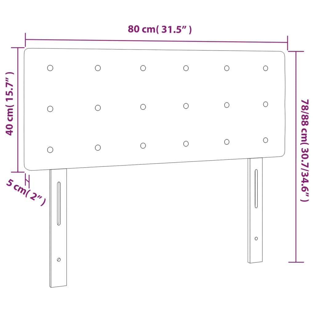 Tête de lit Noir 80x5x78/88 cm Velours Têtes et pieds de lit vidaXL   