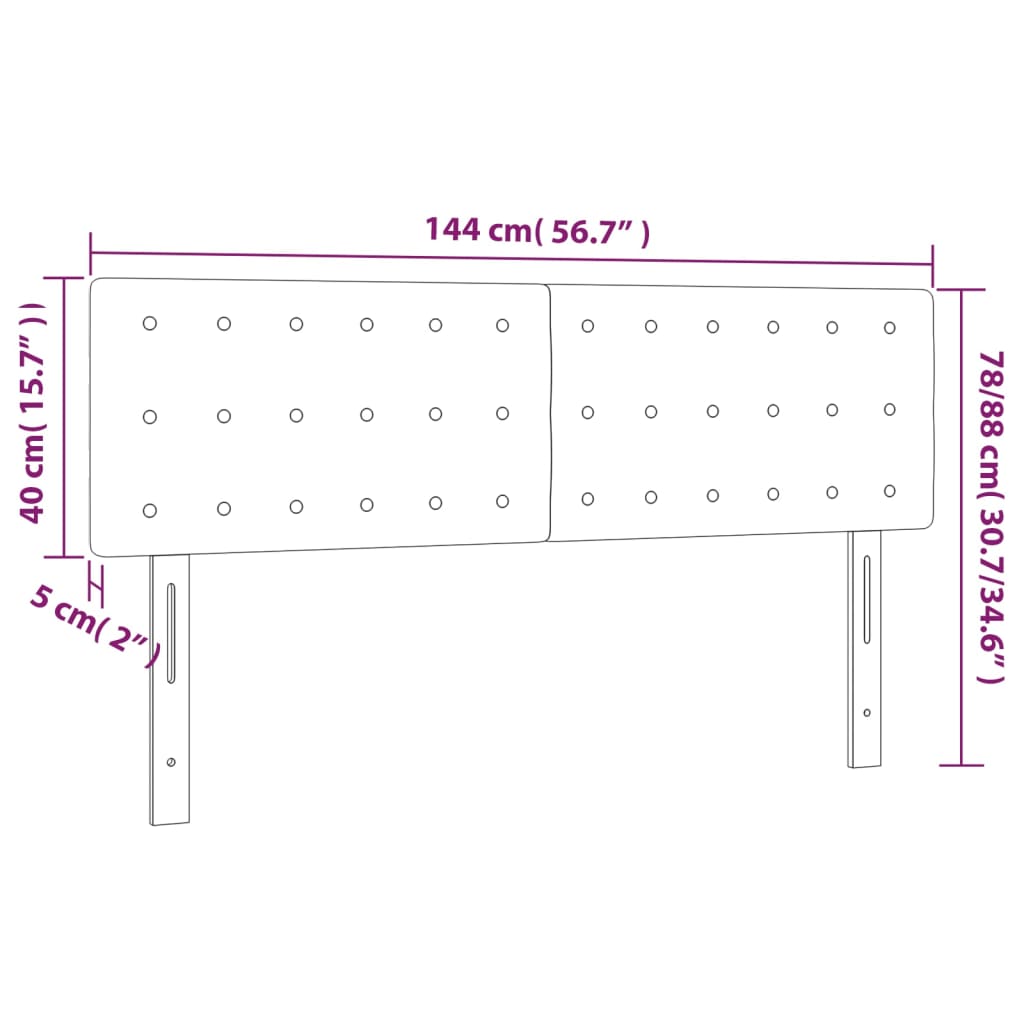 Têtes de lit 2 pcs Gris clair 72x5x78/88 cm Tissu Têtes et pieds de lit vidaXL   