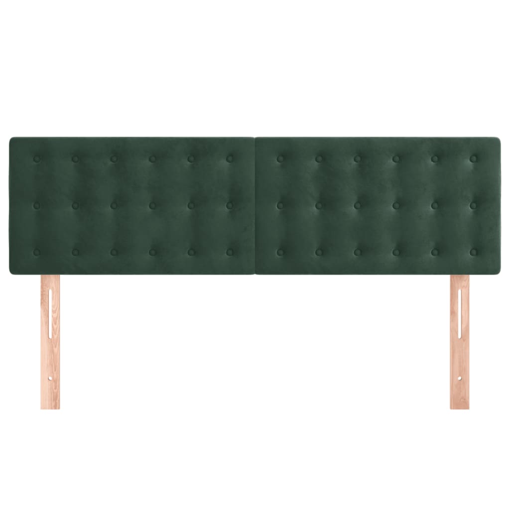 Têtes de lit 2 pcs Vert foncé 72x5x78/88 cm Velours Têtes et pieds de lit vidaXL   