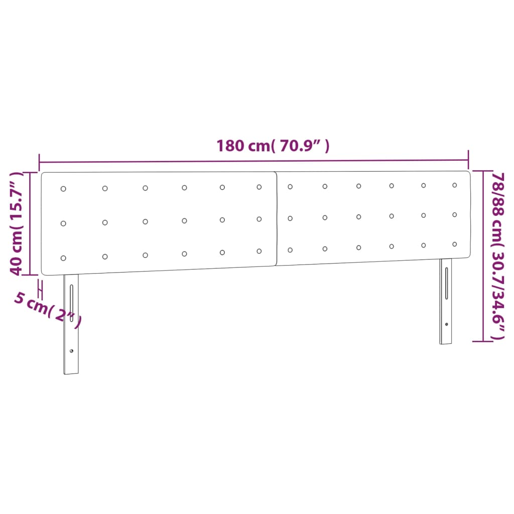 Têtes de lit 2 pcs Rose 90x5x78/88 cm Velours Têtes et pieds de lit vidaXL   