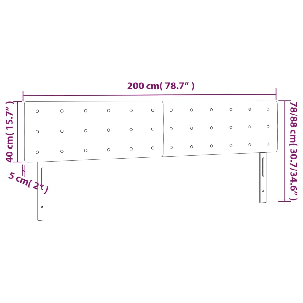 Têtes de lit 2 pcs Noir 100x5x78/88 cm Similicuir Têtes et pieds de lit vidaXL   