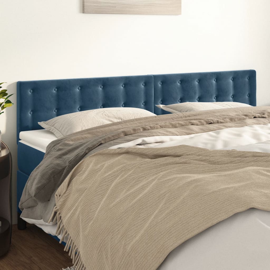 Têtes de lit 2 pcs Bleu foncé 100x5x78/88 cm Velours Têtes et pieds de lit vidaXL   