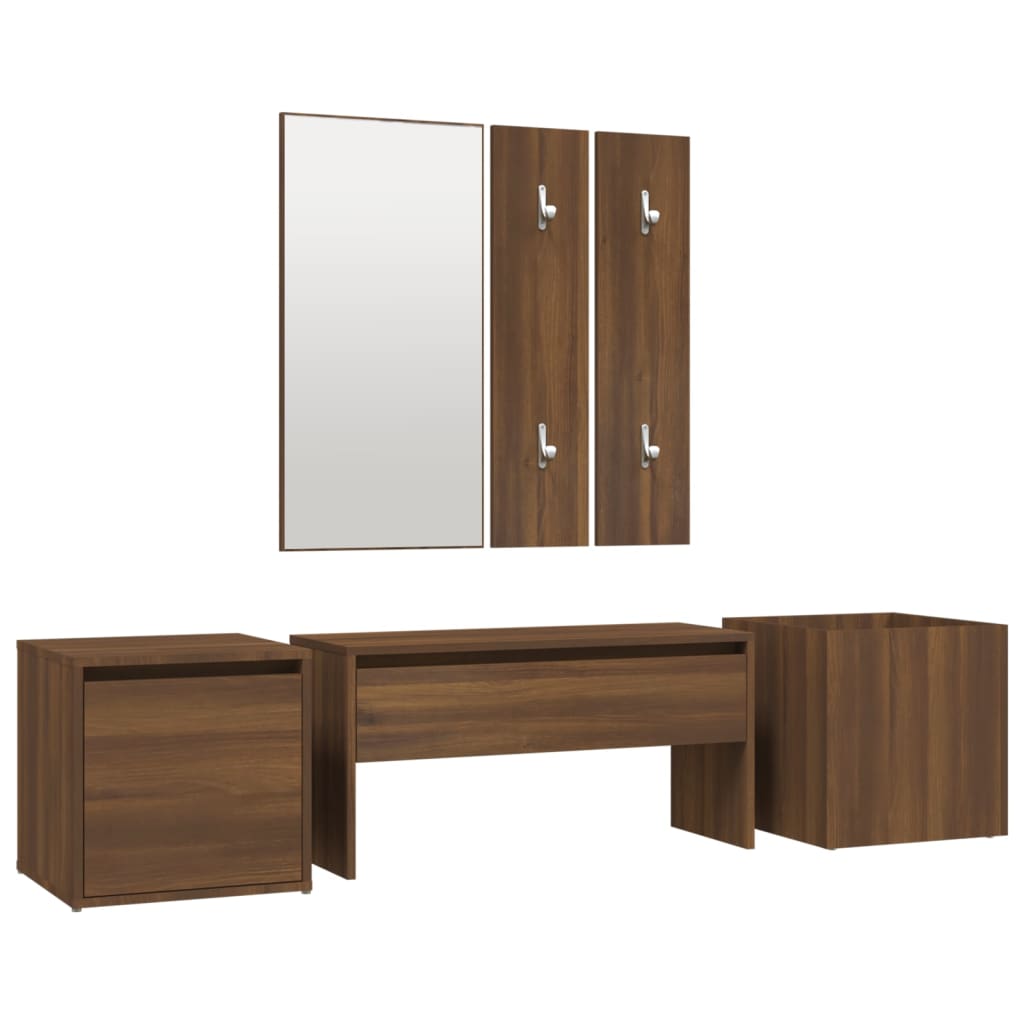 Ensemble de meubles de couloir Chêne marron Bois d'ingénierie Armoires vidaXL