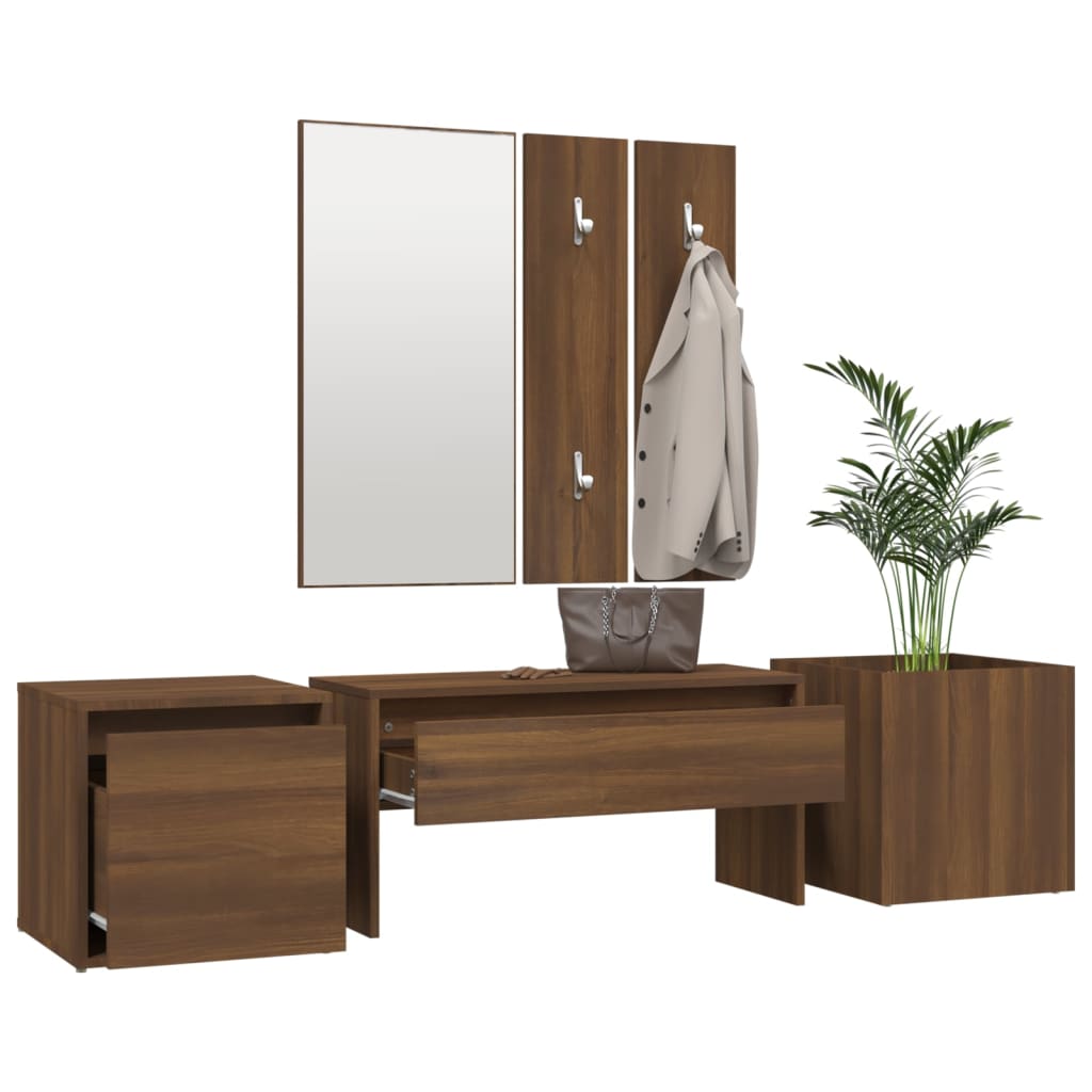 Ensemble de meubles de couloir Chêne marron Bois d'ingénierie Armoires vidaXL