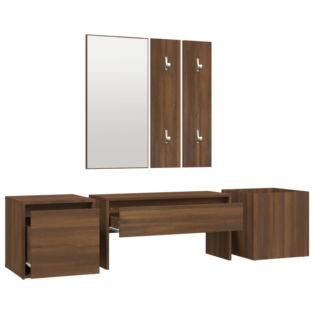 Ensemble de meubles de couloir Chêne marron Bois d'ingénierie Armoires vidaXL