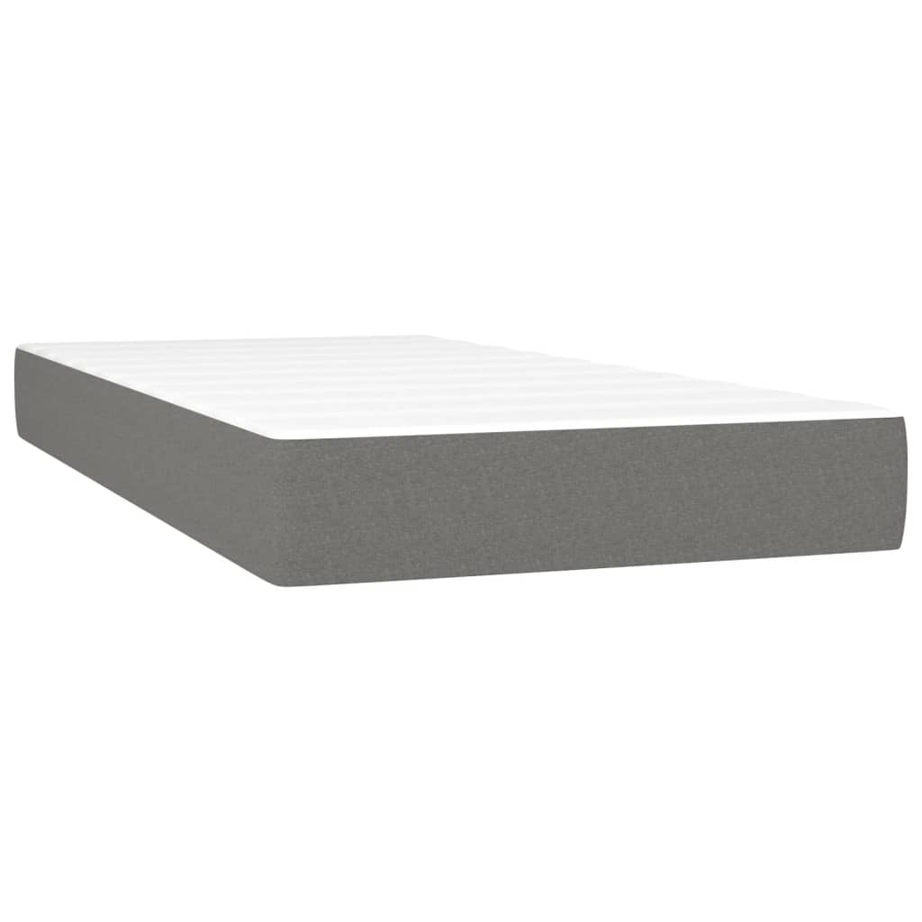 Matelas de lit à ressorts ensachés Gris foncé 80x200x20cm Tissu Matelas vidaXL