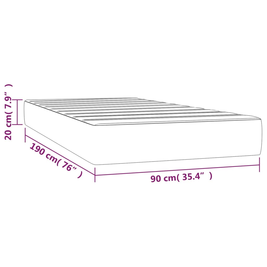 Matelas de lit à ressorts ensachés Bleu 90x190x20 cm Tissu Matelas vidaXL