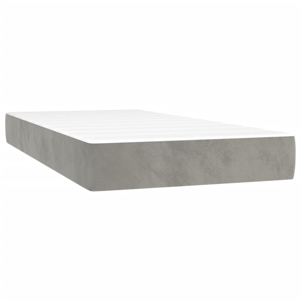 Matelas de lit à ressorts ensachés Gris clair 90x200x20 cm Matelas vidaXL