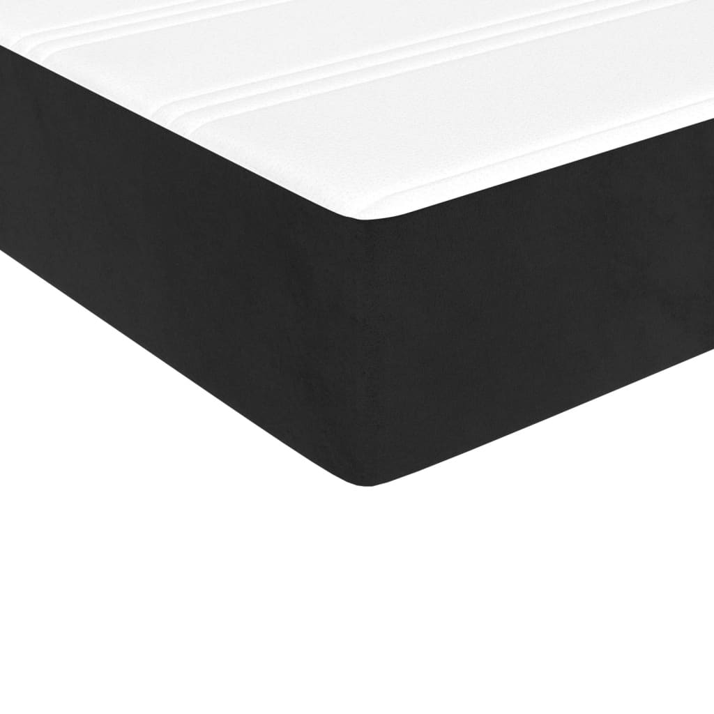 Matelas de lit à ressorts ensachés Noir 90x200x20 cm Velours Matelas vidaXL