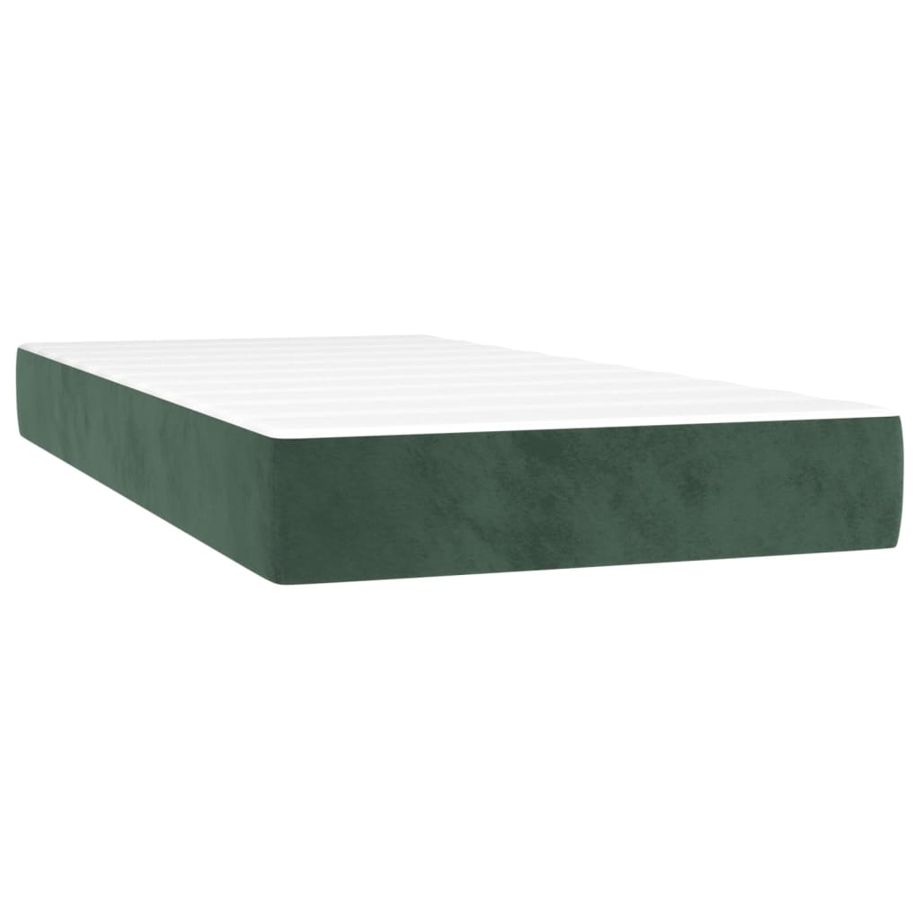 Matelas de lit à ressorts ensachés Vert foncé 90x200x20 cm Matelas vidaXL