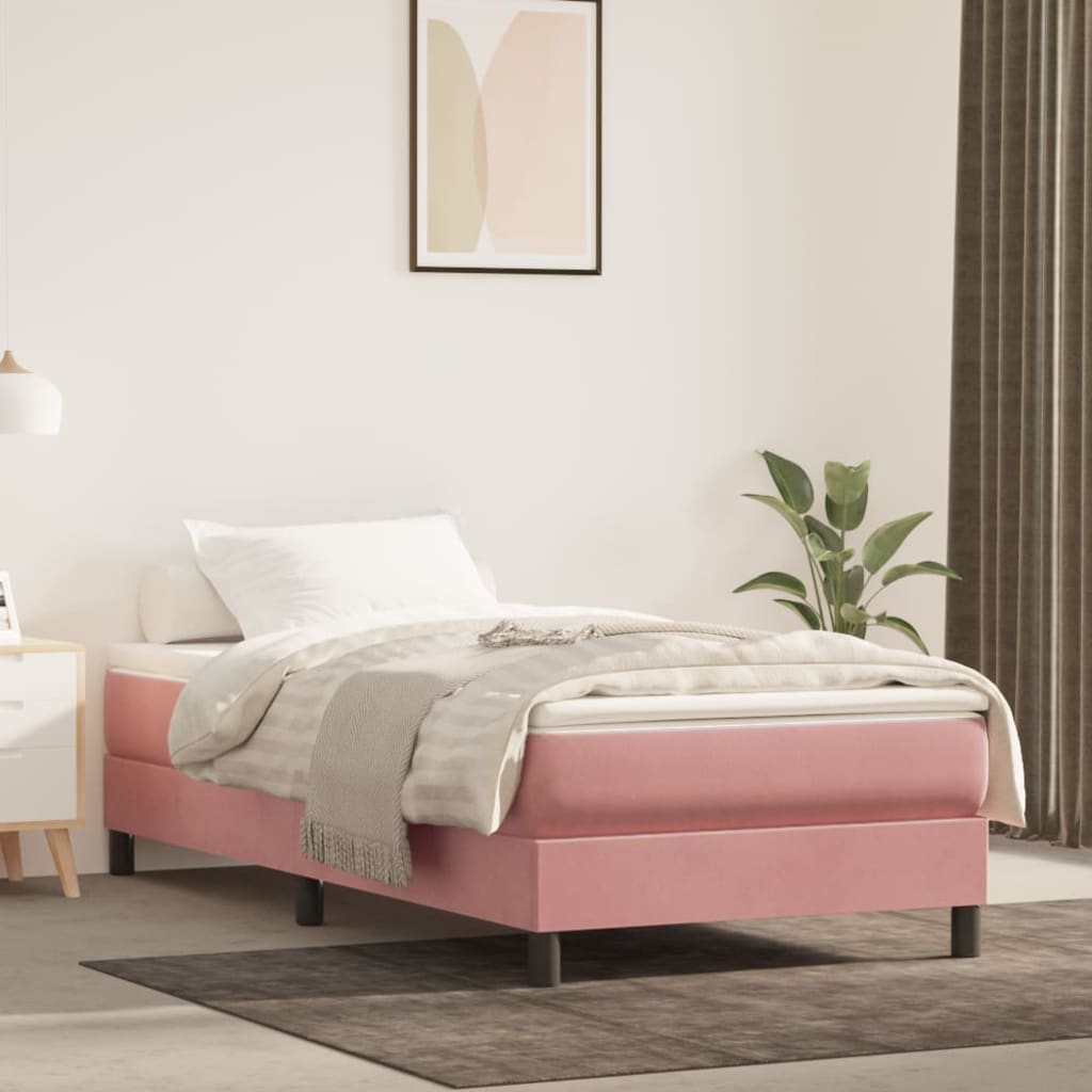 Matelas de lit à ressorts ensachés Rose 90x200x20 cm Velours Matelas vidaXL