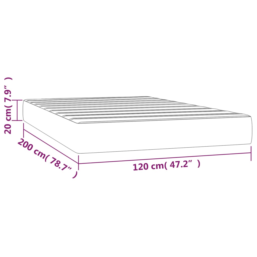 Matelas de lit à ressorts ensachés Gris foncé 120x200x20 cm Matelas vidaXL