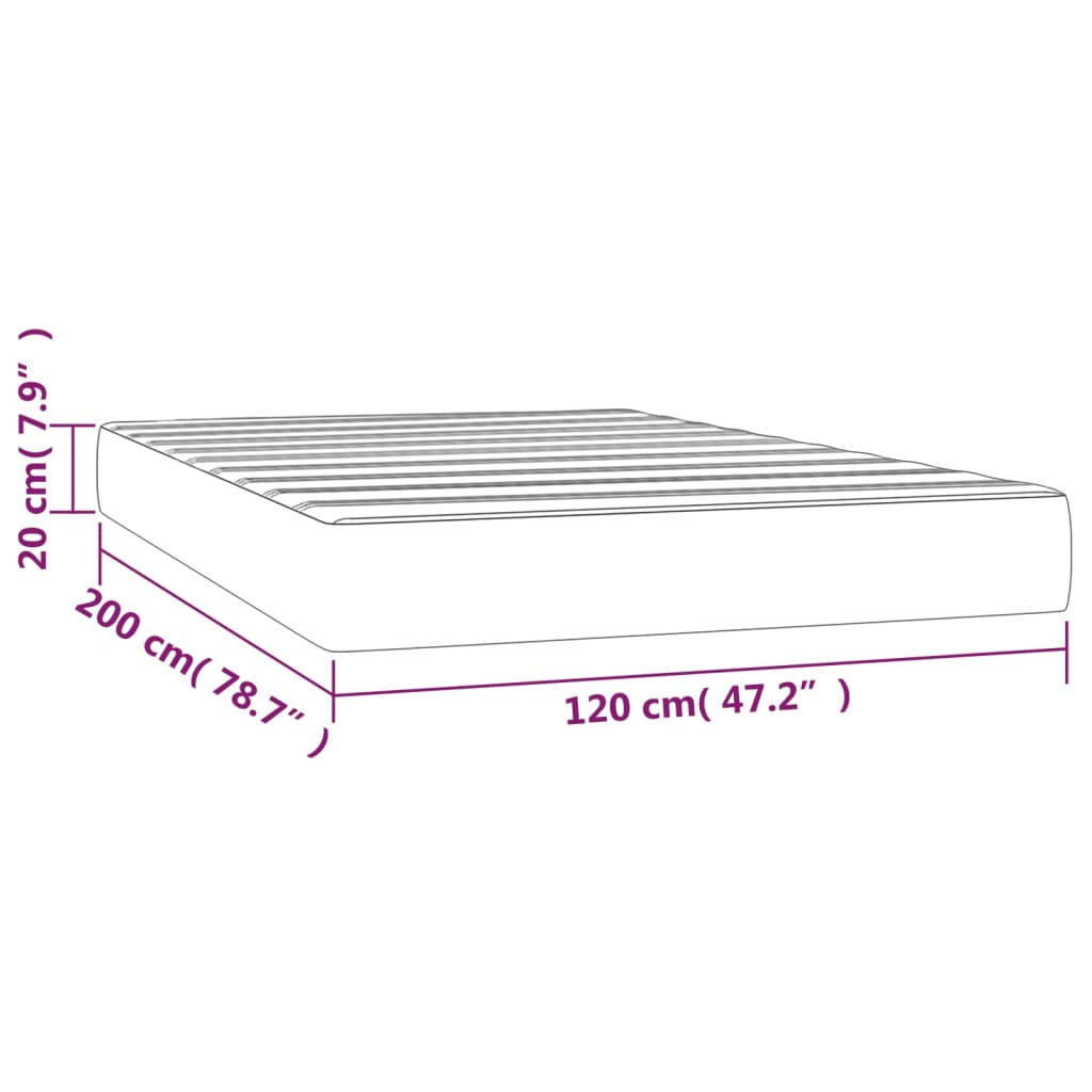 Matelas de lit à ressorts ensachés Bleu foncé 120x200x20 cm Matelas vidaXL