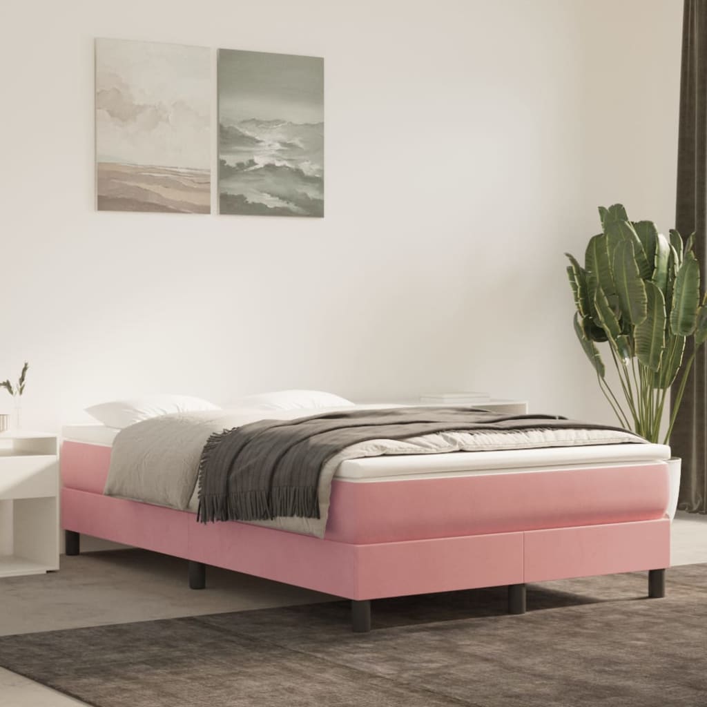 Matelas de lit à ressorts ensachés Rose 120x200x20 cm Velours Matelas vidaXL