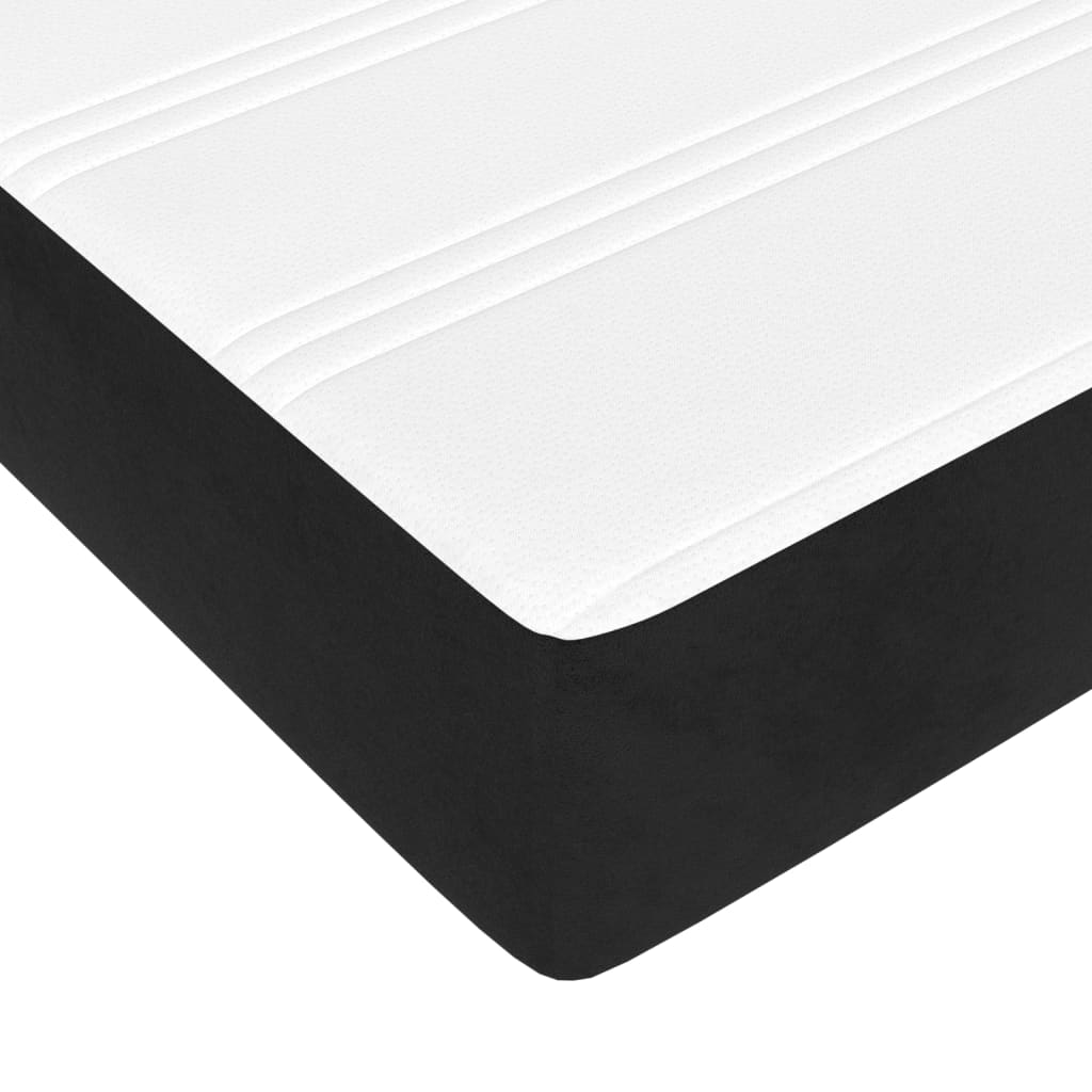 Matelas de lit à ressorts ensachés Noir 180x200x20 cm Velours Matelas vidaXL