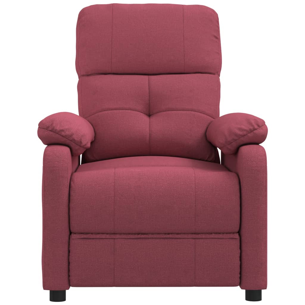 Fauteuil de massage Rouge bordeaux Tissu Fauteuils électriques vidaXL   