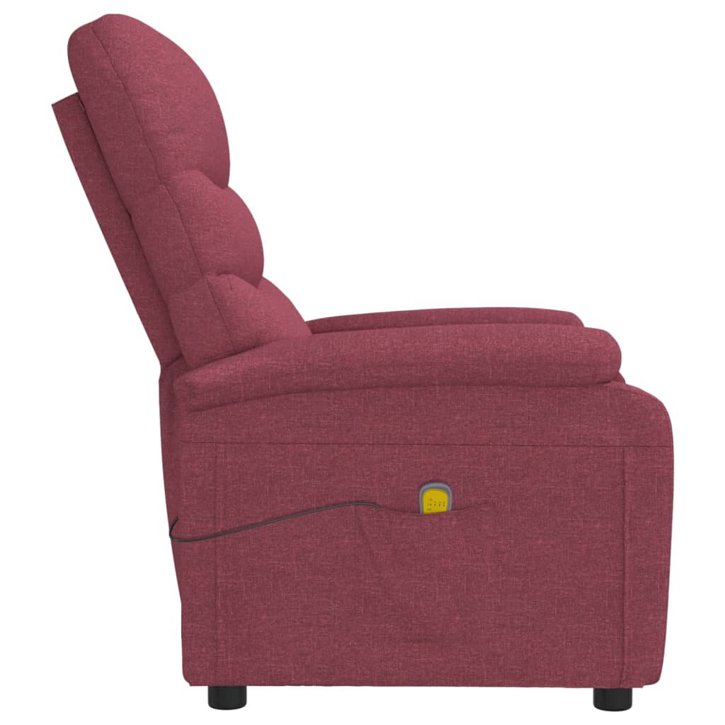 Fauteuil de massage Rouge bordeaux Tissu Fauteuils électriques vidaXL   