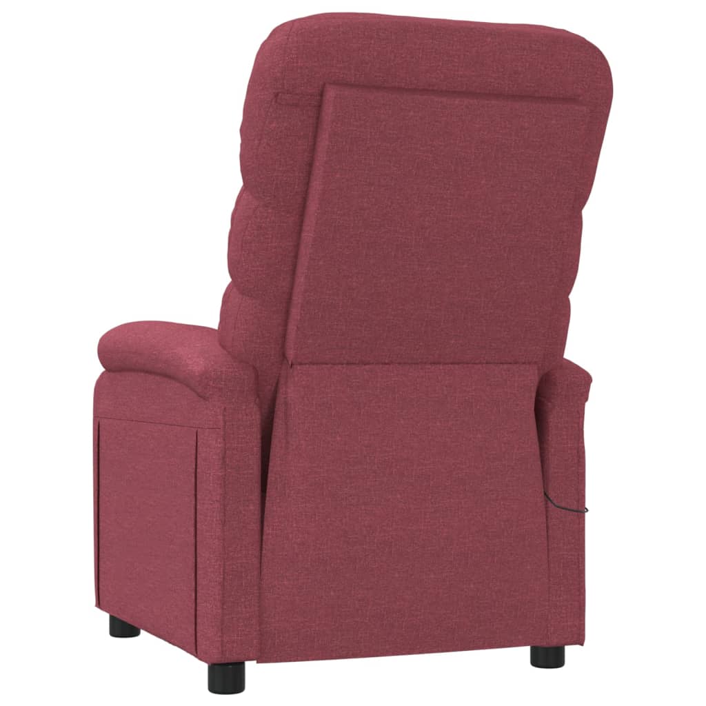 Fauteuil de massage Rouge bordeaux Tissu Fauteuils électriques vidaXL   