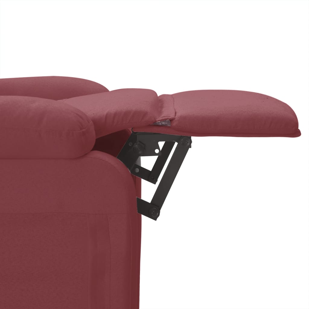 Fauteuil de massage Rouge bordeaux Tissu Fauteuils électriques vidaXL   