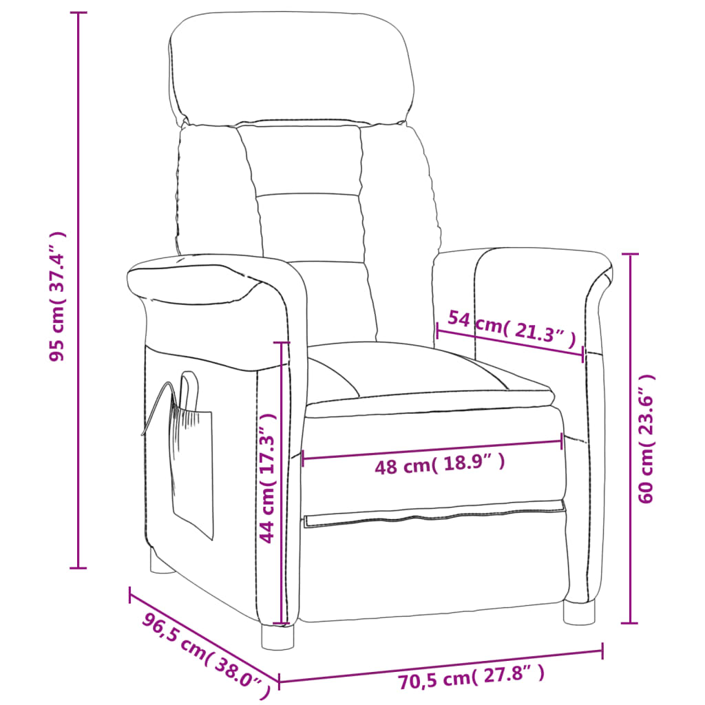 Fauteuil de massage Beige Tissu microfibre Fauteuils électriques vidaXL   